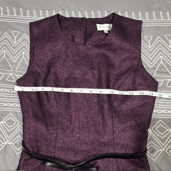 Milly Wool Blended Belted Mini Dress Size 0 - Picture 4 of 8